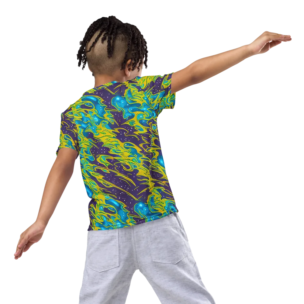 Aqua Eclipse on Kids Crew Neck T-Shirt — Back