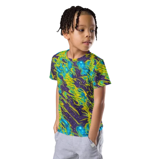 Aqua Eclipse on a Kids Crew Neck T-Shirt