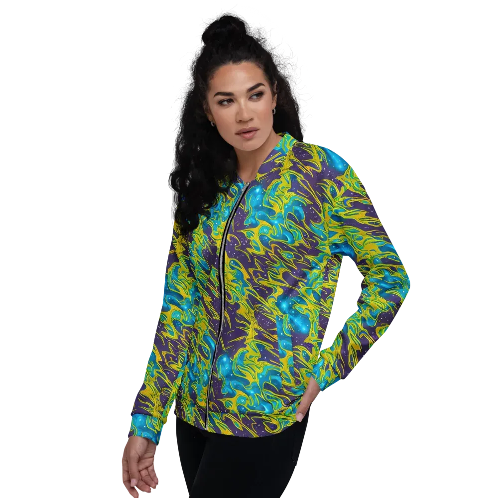 Aqua Eclipse on Bomber Jacket — Left