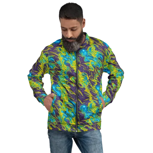 Aqua Eclipse on a Bomber Jacket