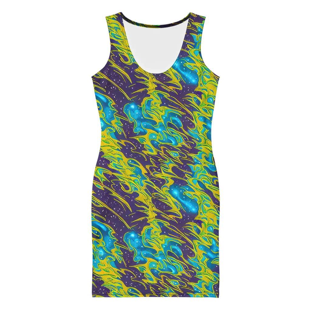 Aqua Eclipse on Bodycon Dress — Front