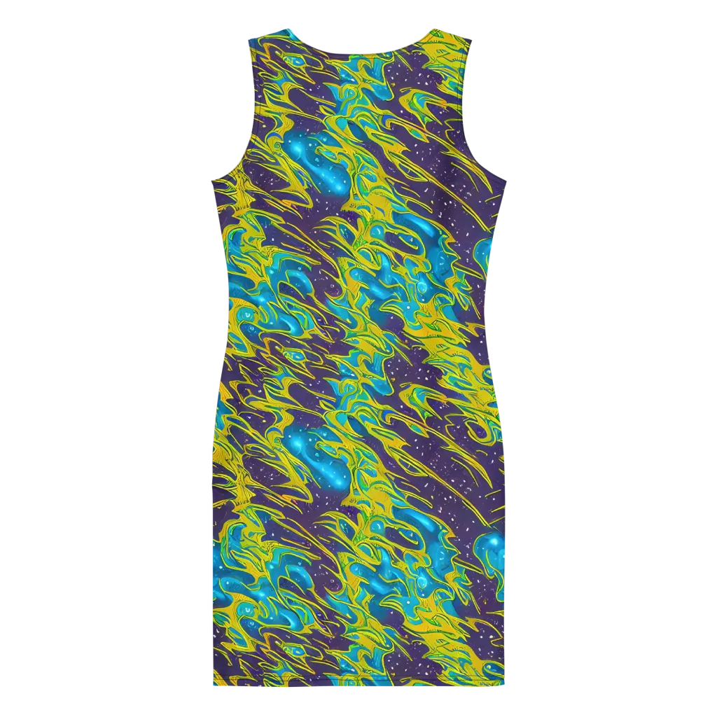 Aqua Eclipse on Bodycon Dress — Back