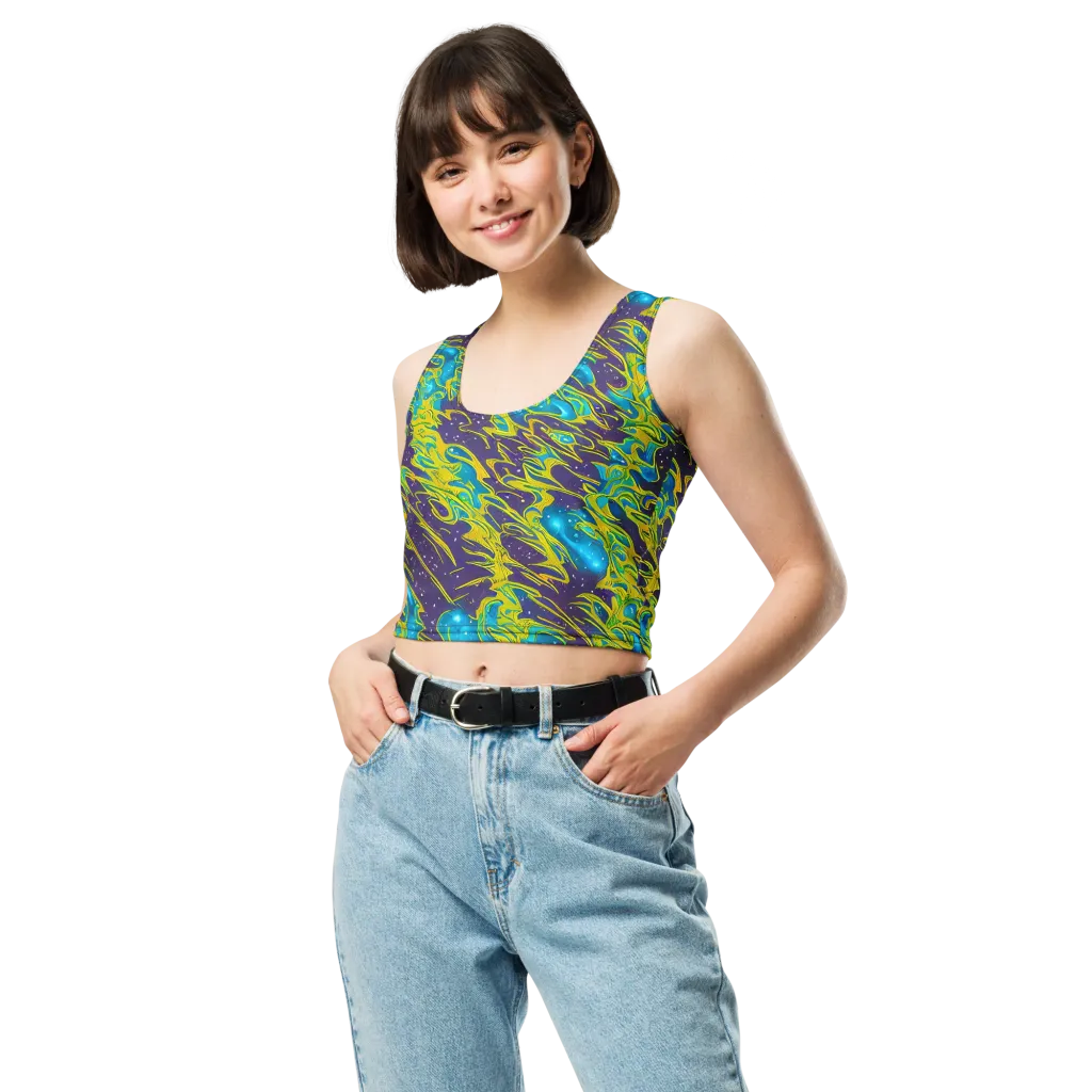 Aqua Eclipse on Crop Top — Front