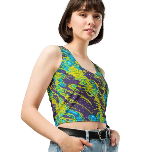Aqua Eclipse on a Crop Top