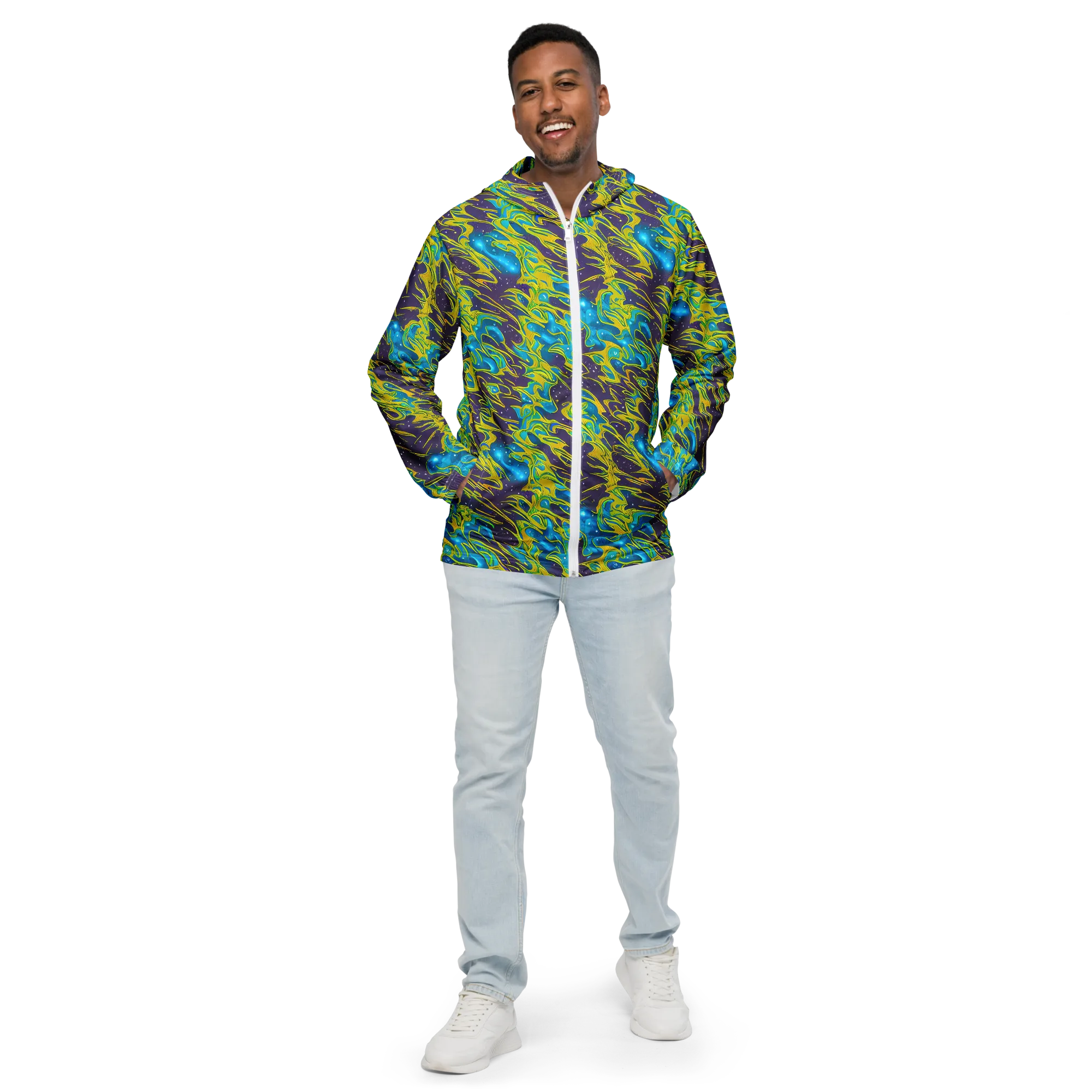 Aqua Eclipse on Men's Windbreaker — Front