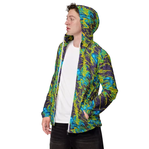 Aqua Eclipse on a Men's Windbreaker