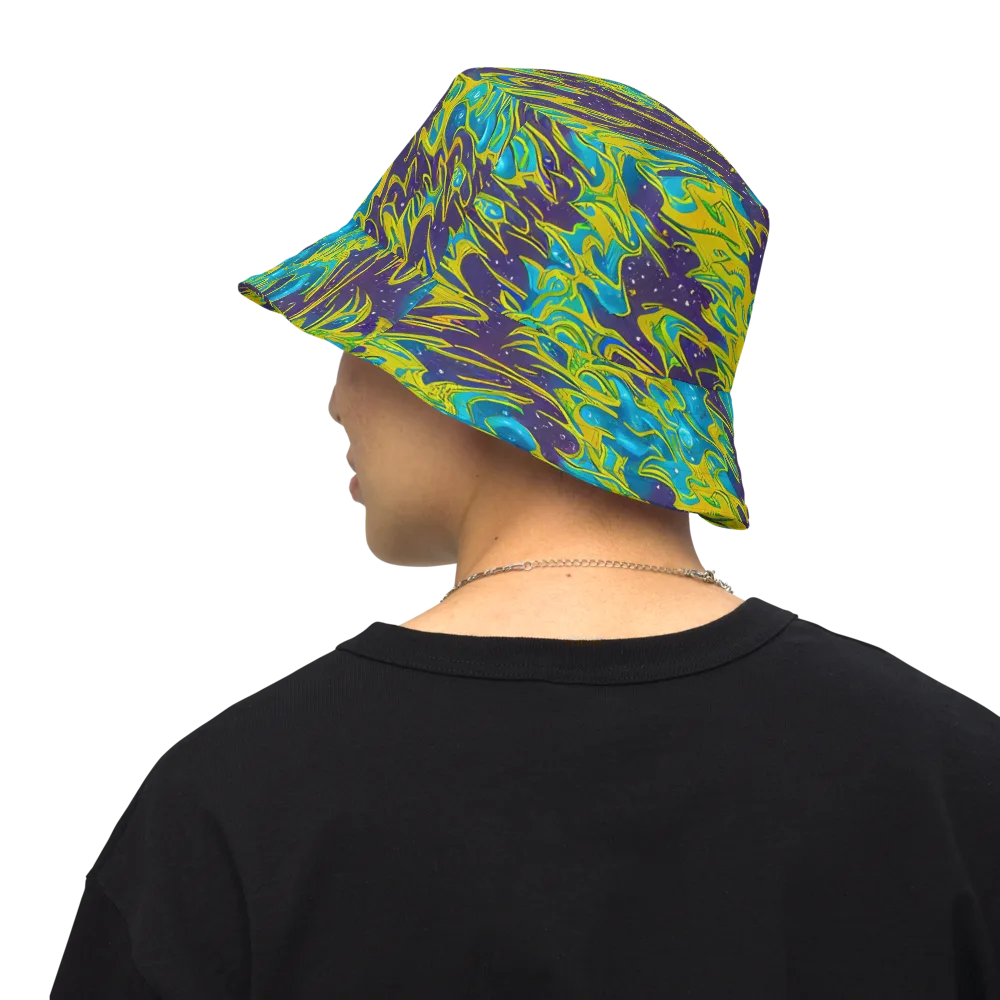 Aqua Eclipse on Reversible Bucket Hat — Back Inside