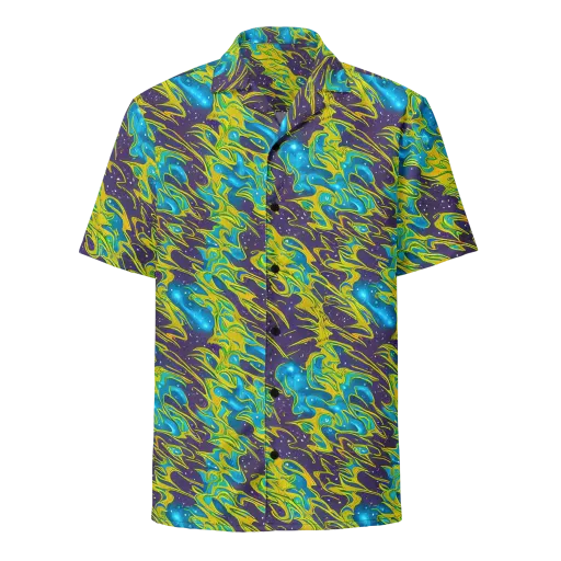 Aqua Eclipse on a Button Shirt