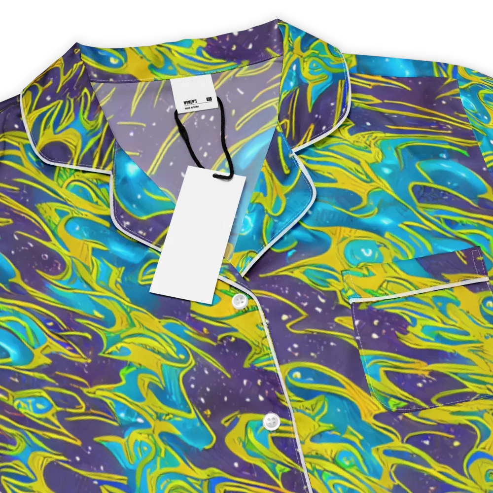 Aqua Eclipse on Women's Short Sleeve Pajama Top — Product details