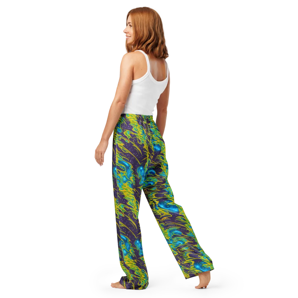 Aqua Eclipse on Women's Pajama Pants — Back