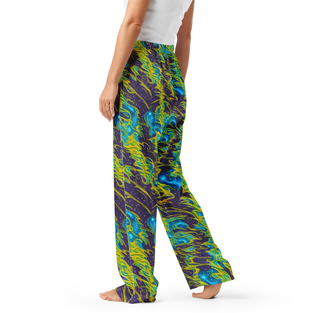 Aqua Eclipse on Women's Pajama Pants — Left