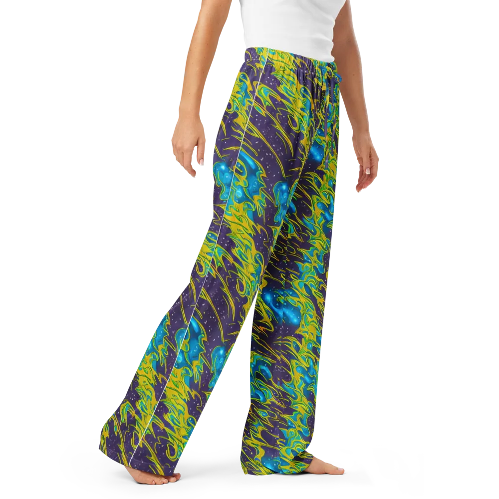 Aqua Eclipse on Women's Pajama Pants — Right Front