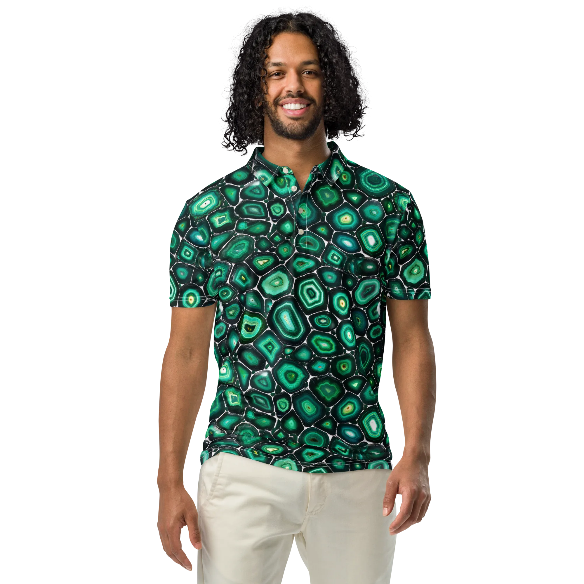 Verdant Agate on Men's Slim Fit Polo Shirt — Front