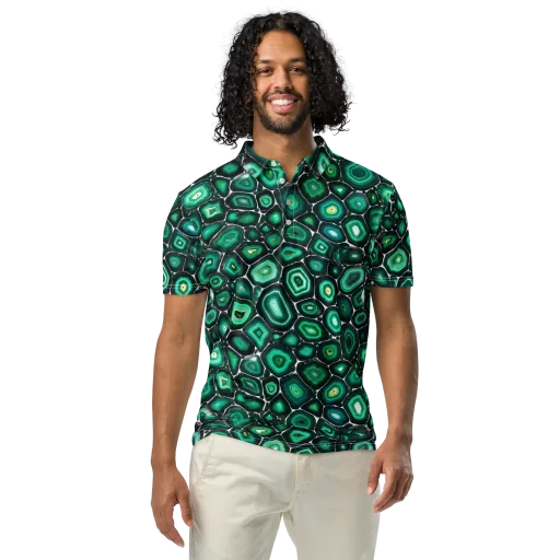 Verdant Agate on a Men's Slim Fit Polo Shirt
