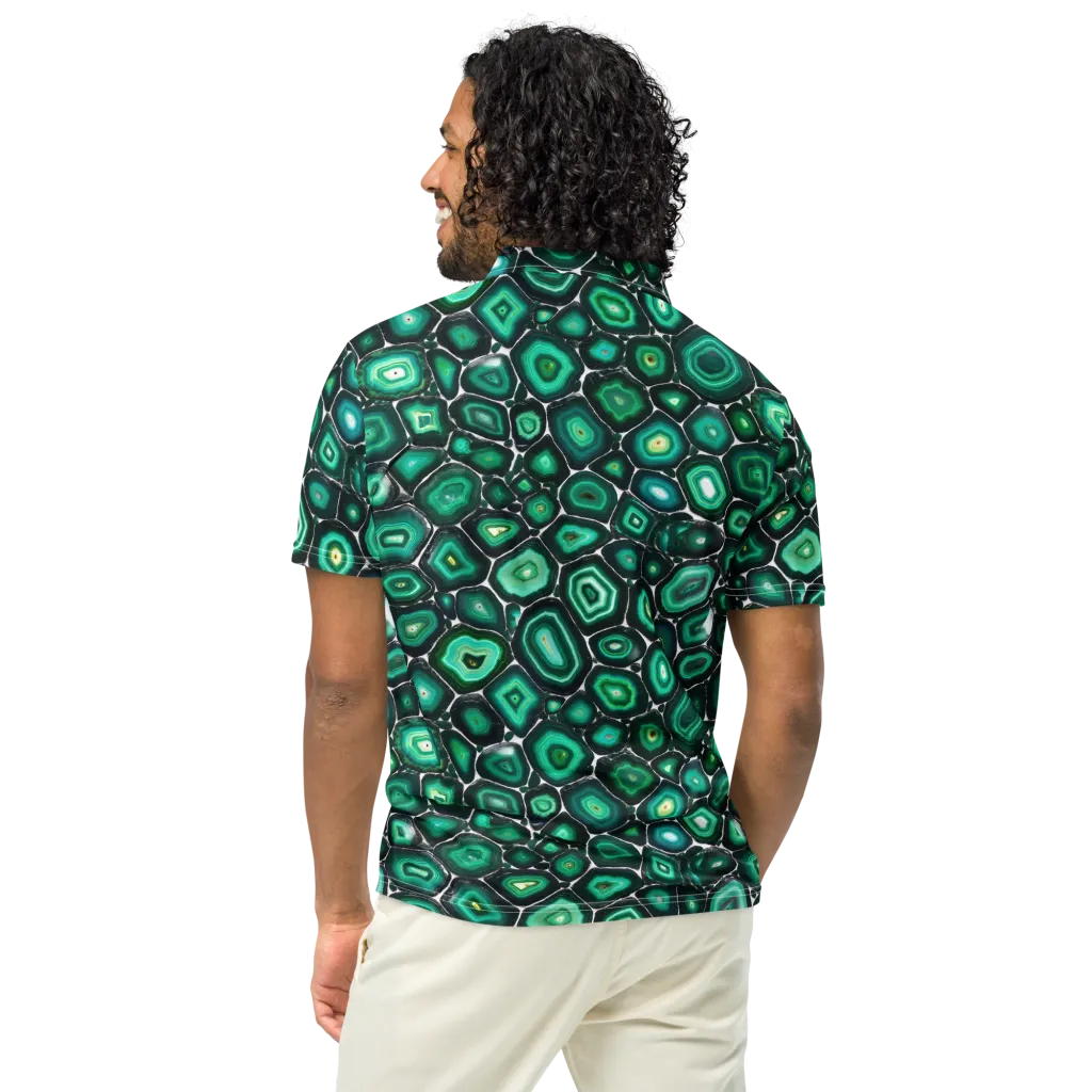 Verdant Agate on Men's Slim Fit Polo Shirt — Back