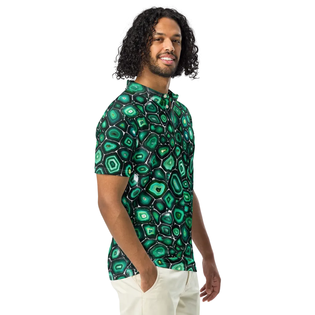 Verdant Agate on Men's Slim Fit Polo Shirt — Right Front