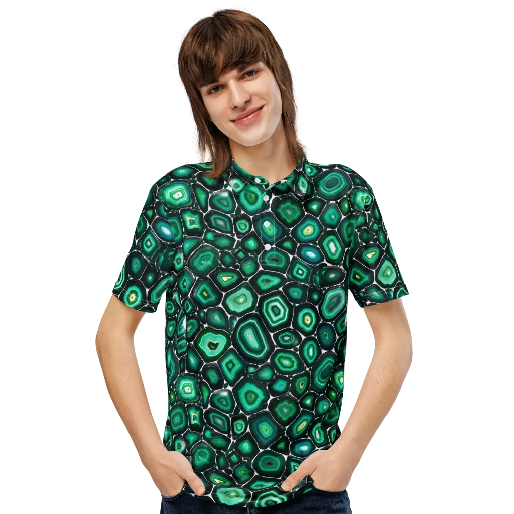 Verdant Agate on Men's Slim Fit Polo Shirt — Front