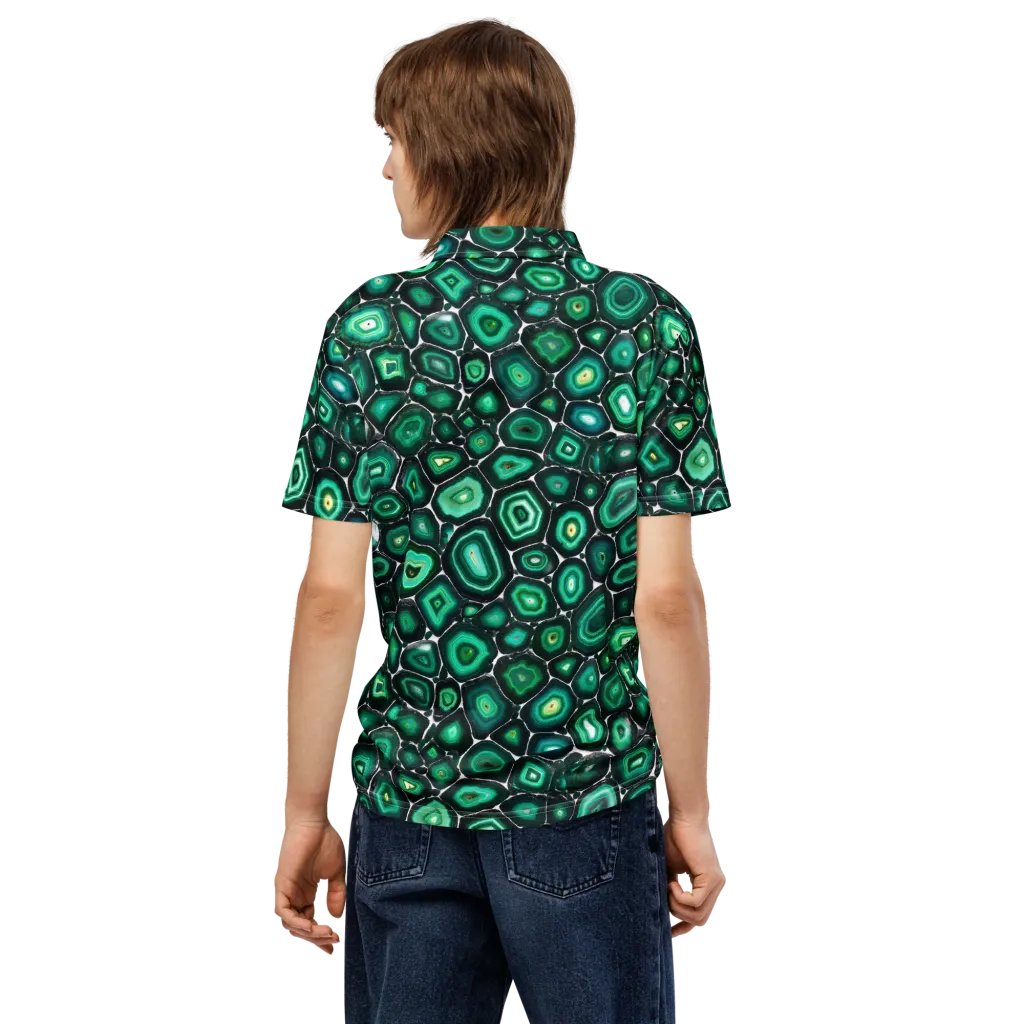 Verdant Agate on Men's Slim Fit Polo Shirt — Back