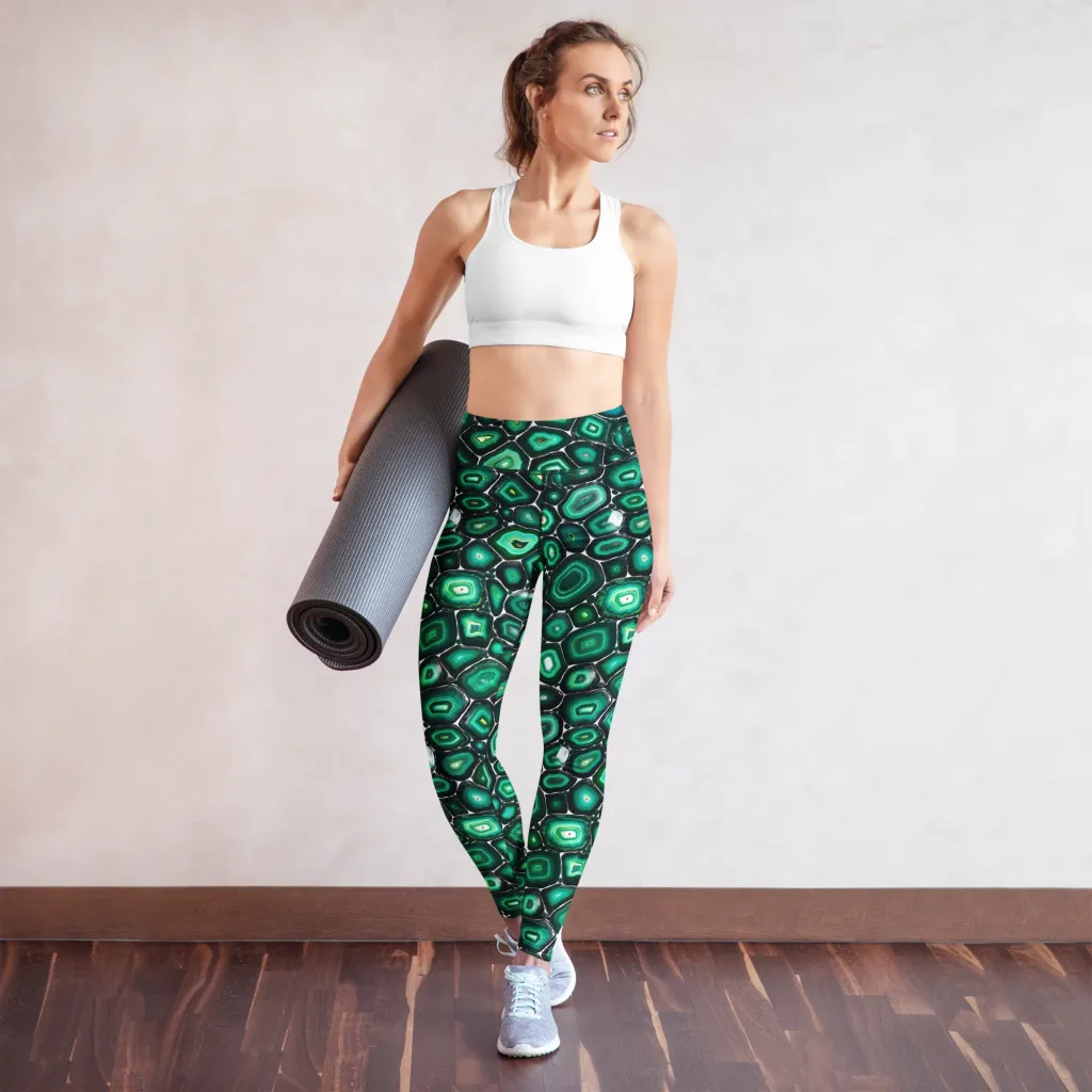 Verdant Agate on Yoga Leggings — Front