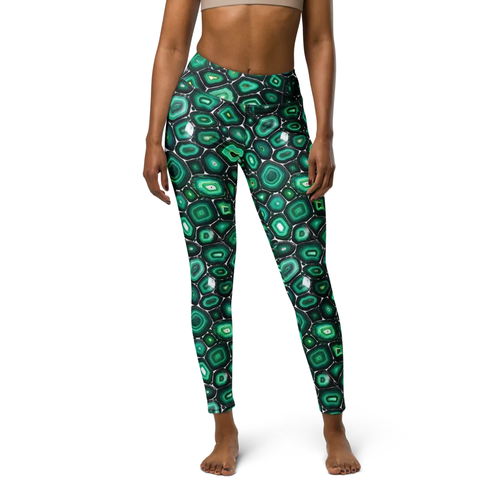 Verdant Agate on Yoga Leggings — Front