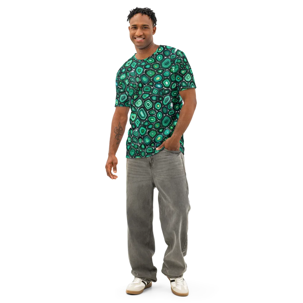 Verdant Agate on Men's Cotton Crew Neck T-Shirt — Front