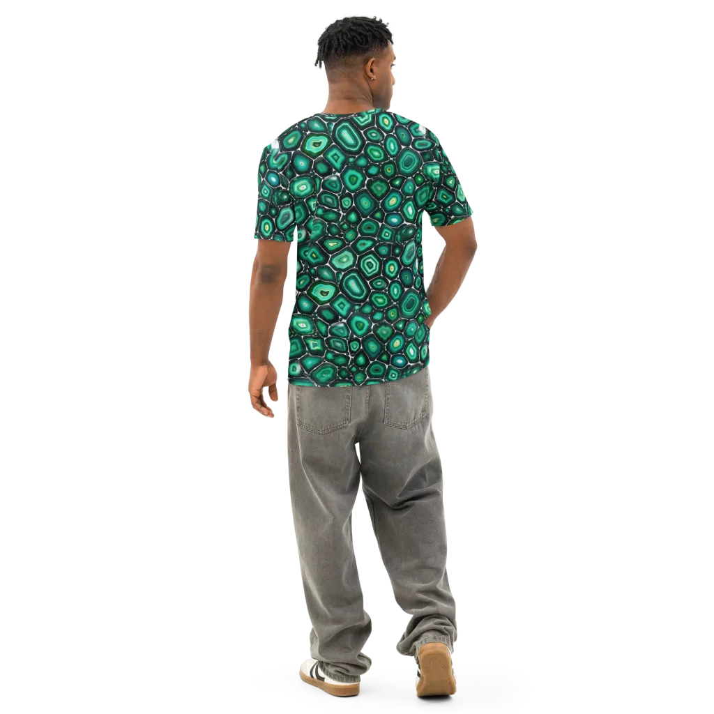 Verdant Agate on Men's Cotton Crew Neck T-Shirt — Back