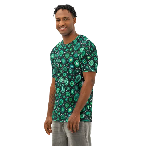 Verdant Agate on a Men's Cotton Crew Neck T-Shirt