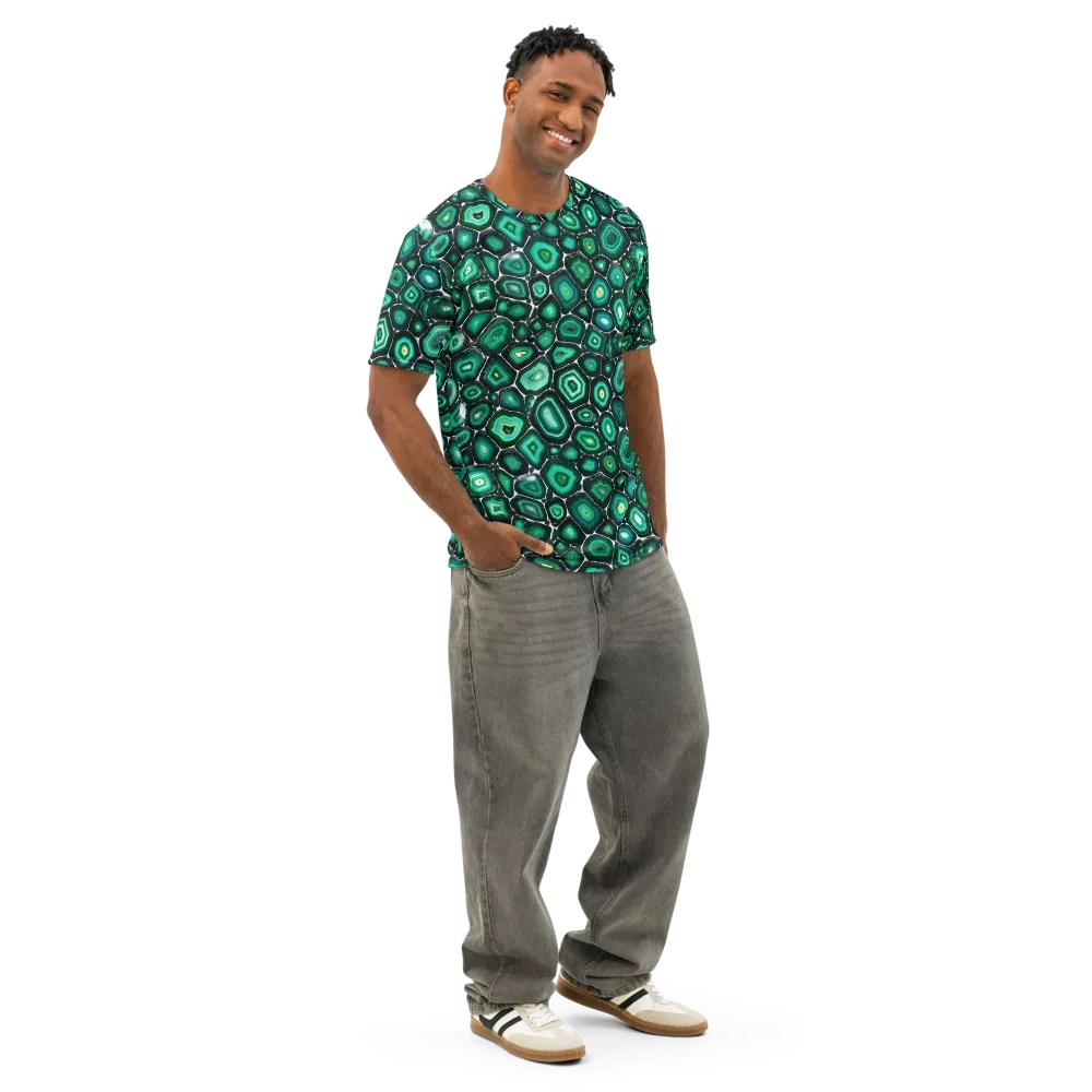 Verdant Agate on Men's Cotton Crew Neck T-Shirt — Right Front