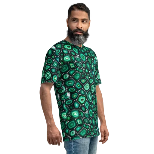 Verdant Agate on a Men's Crew Neck T-Shirt