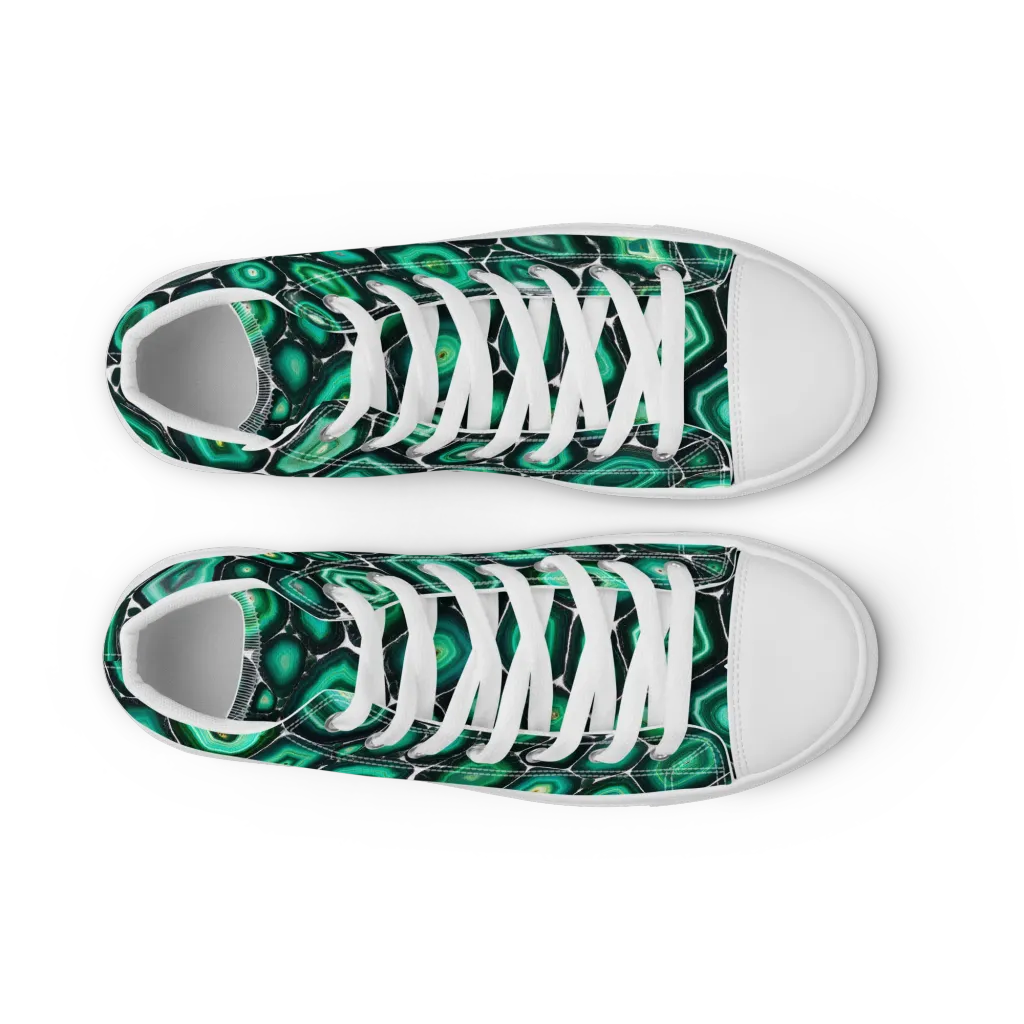 Verdant Agate on Men's High Top Canvas Shoes — Front