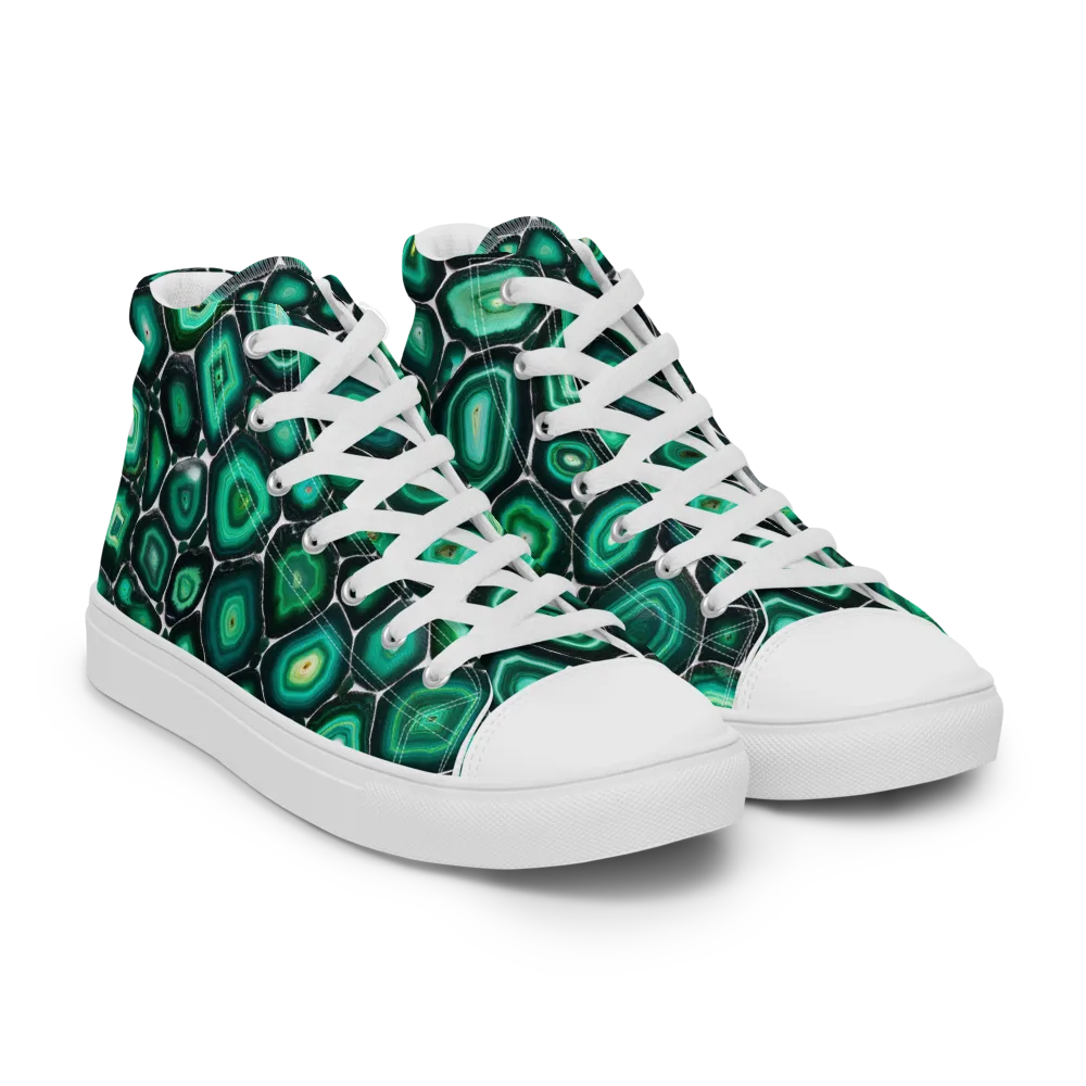 Verdant Agate on Men's High Top Canvas Shoes — Right Front
