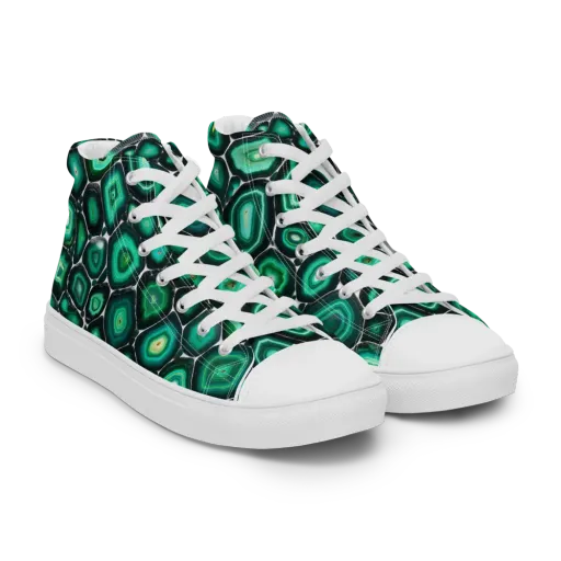 Verdant Agate on a Men's High Top Canvas Shoes