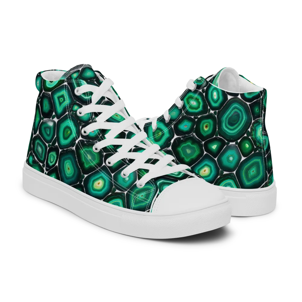 Verdant Agate on Men's High Top Canvas Shoes — Right