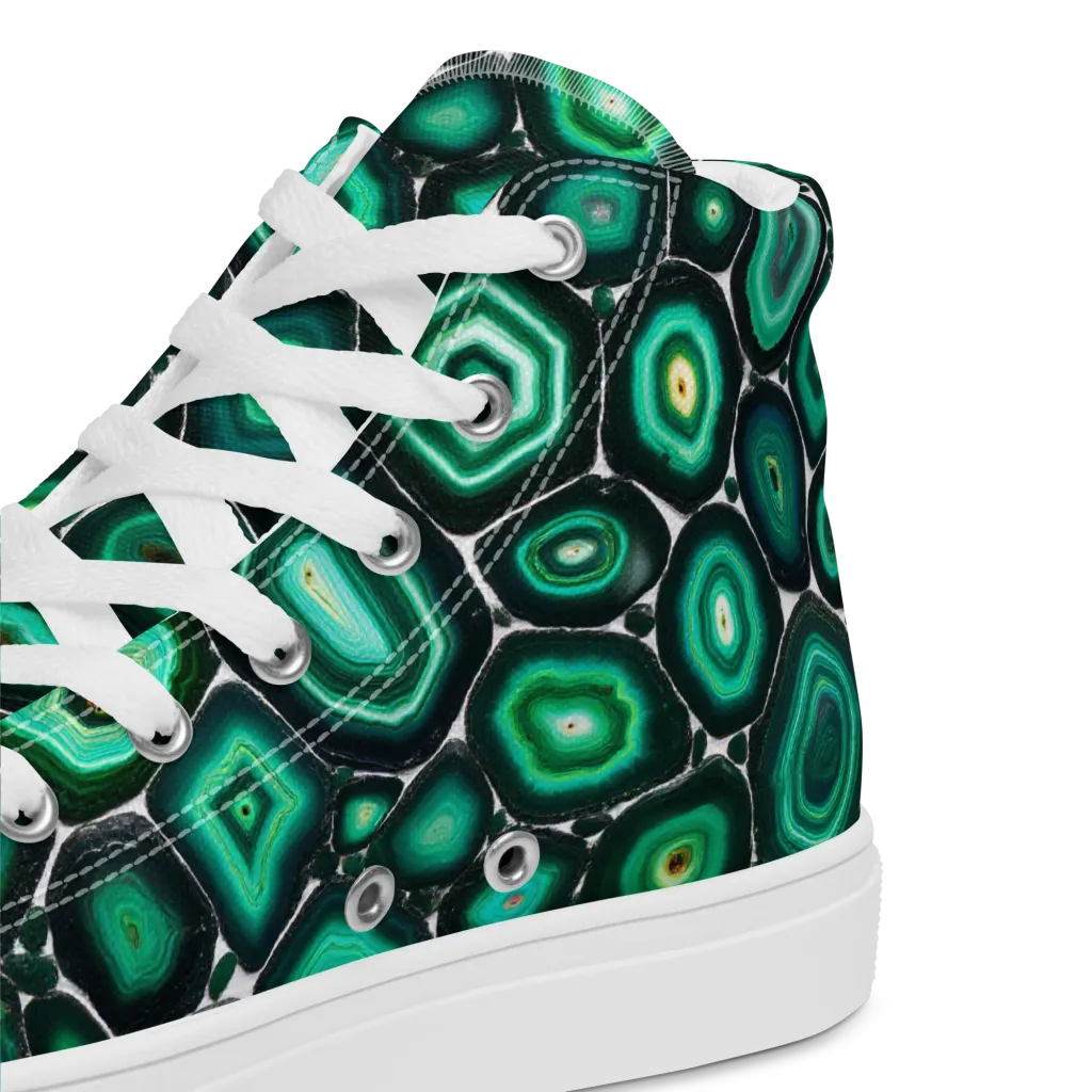 Verdant Agate on Men's High Top Canvas Shoes — Product details 2