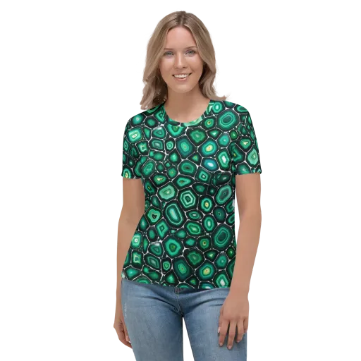 Verdant Agate on a Women's Crew Neck T-Shirt