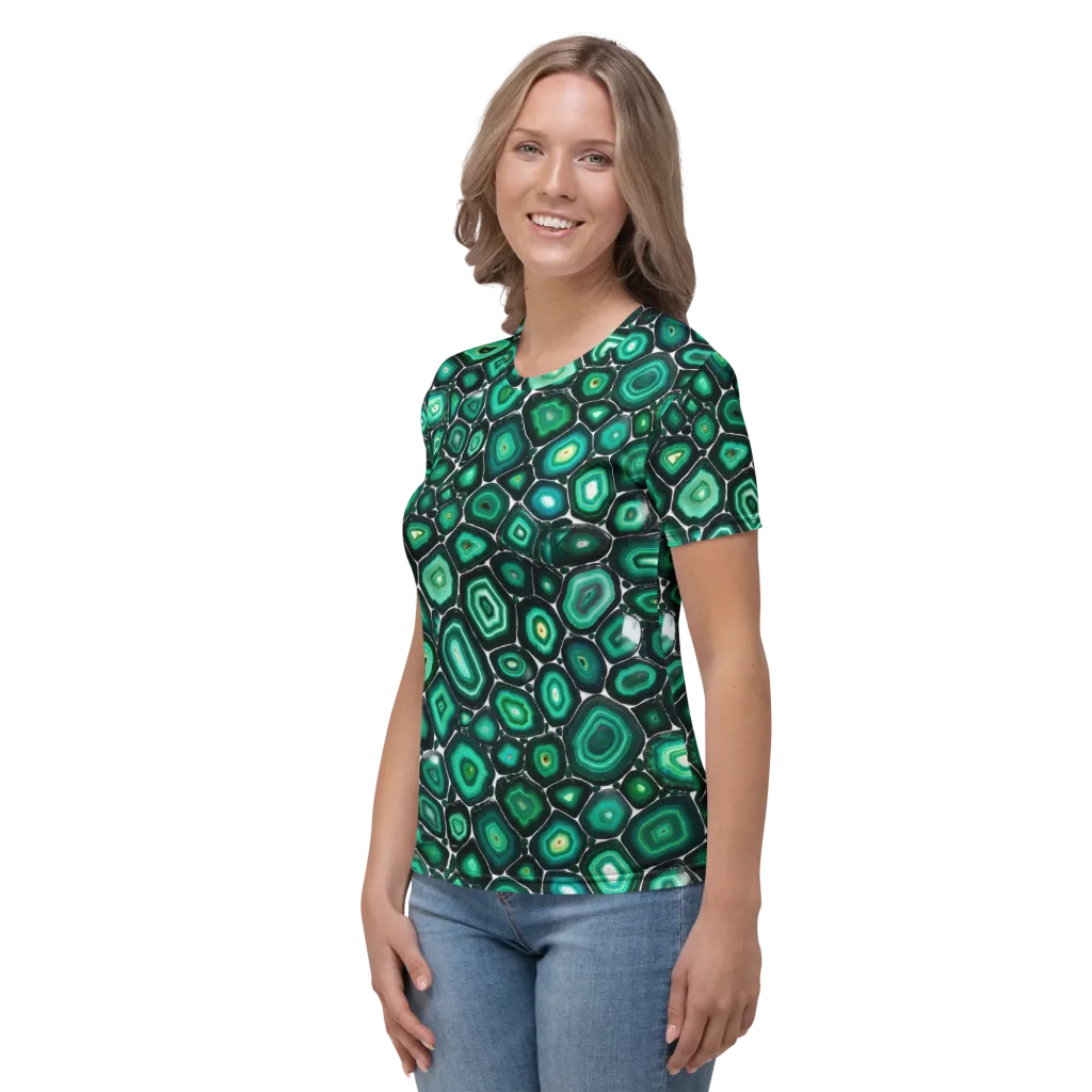 Verdant Agate on Women's Crew Neck T-Shirt — Left
