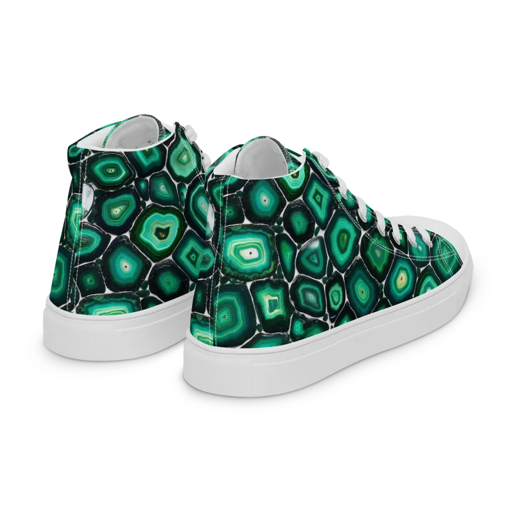 Verdant Agate on Women's High Top Canvas Shoes — Right Back