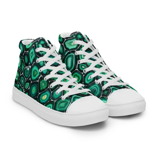 Verdant Agate on a Women's High Top Canvas Shoes
