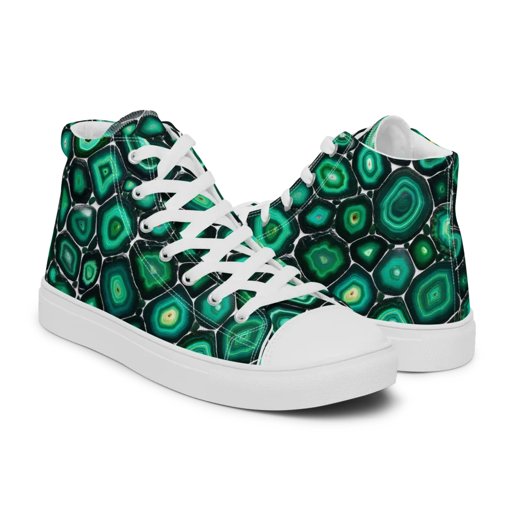 Verdant Agate on Women's High Top Canvas Shoes — Right