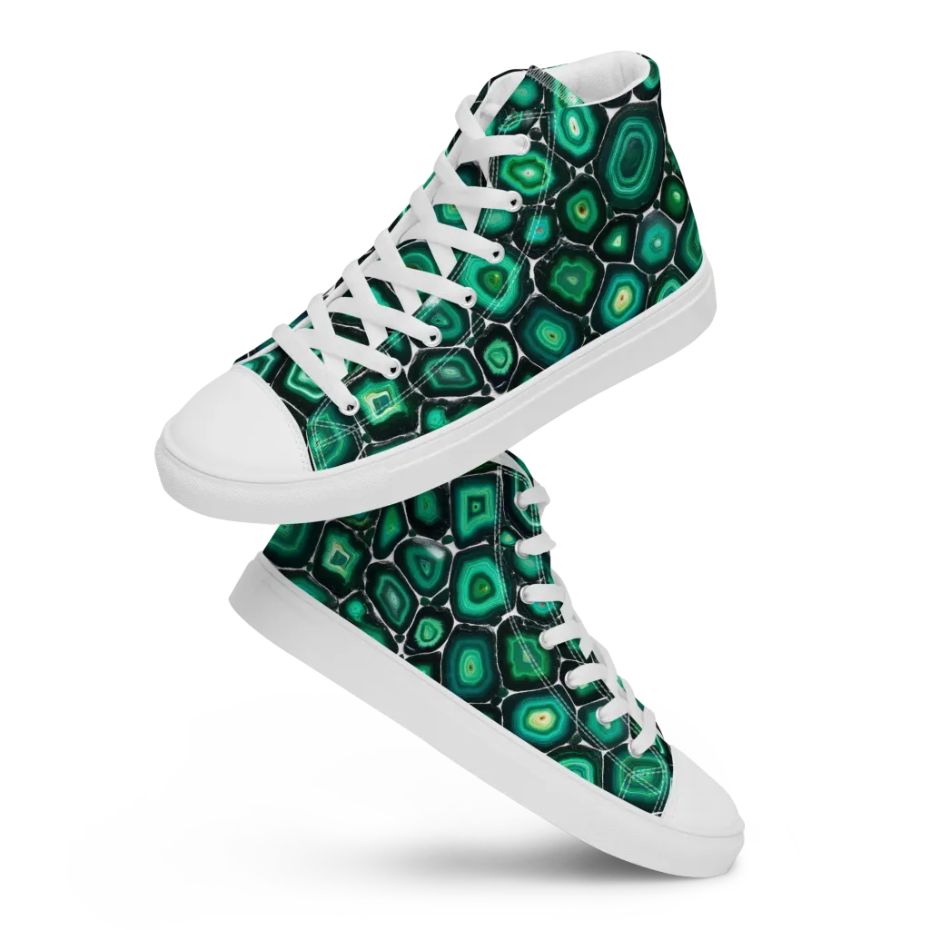 Verdant Agate on Women's High Top Canvas Shoes — Front
