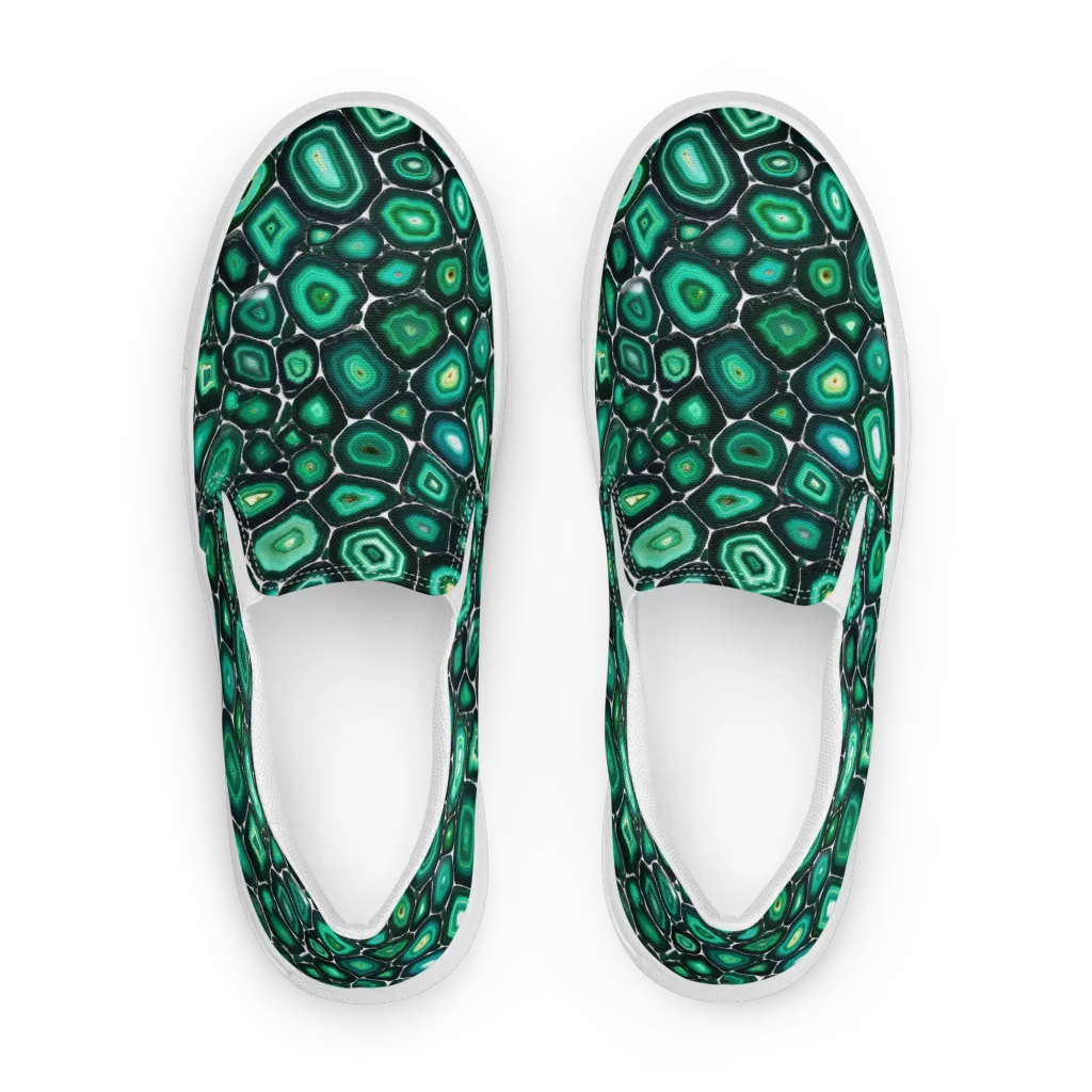 Verdant Agate on Men's Slip-On Canvas Shoes — Front