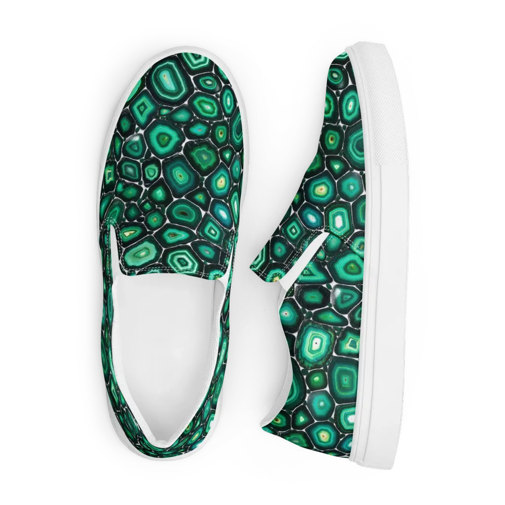Verdant Agate on Men's Slip-On Canvas Shoes — Front