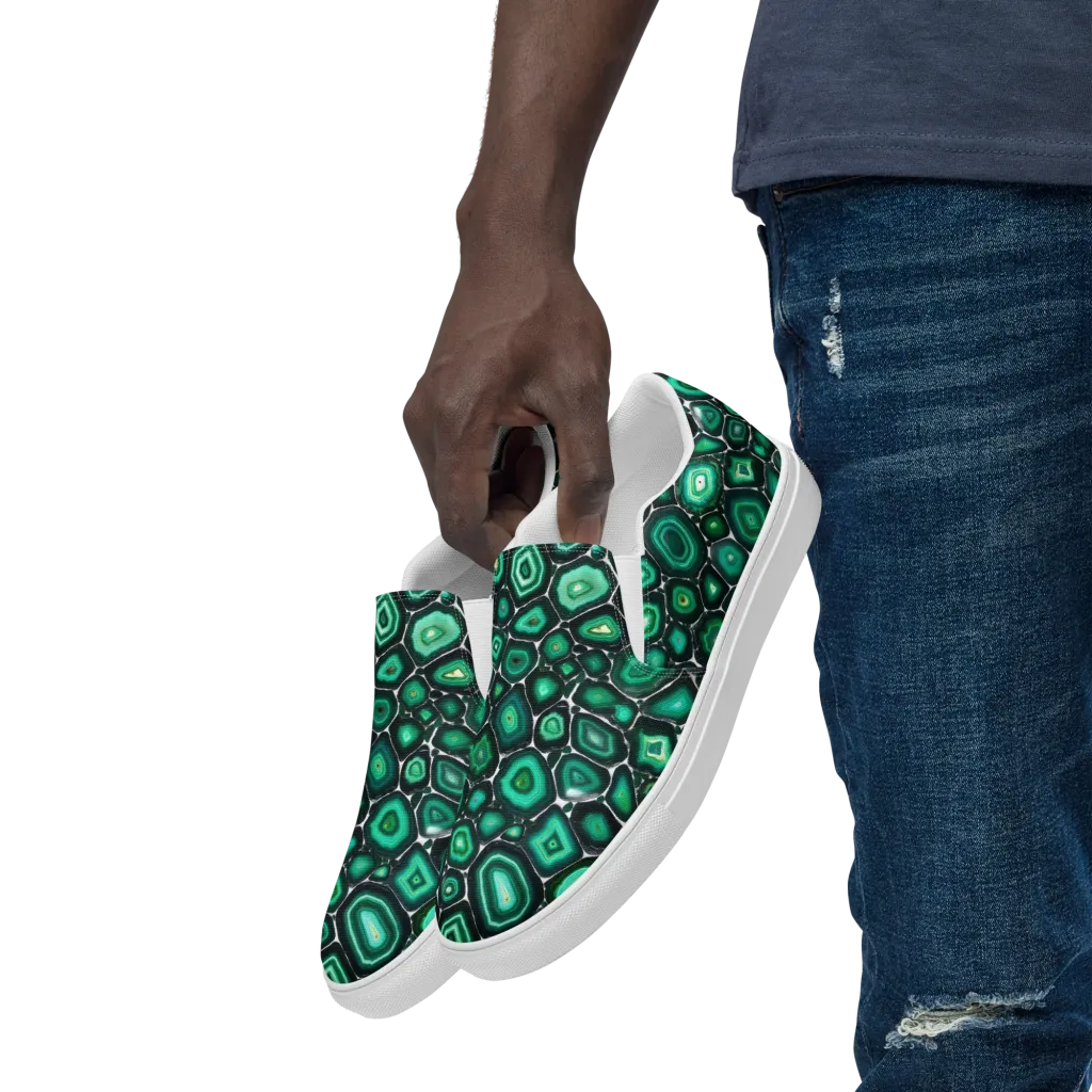 Verdant Agate on Men's Slip-On Canvas Shoes — Left Front