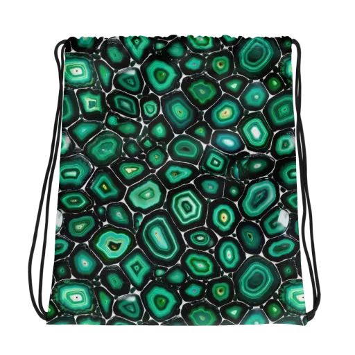 Verdant Agate on a Drawstring Bag
