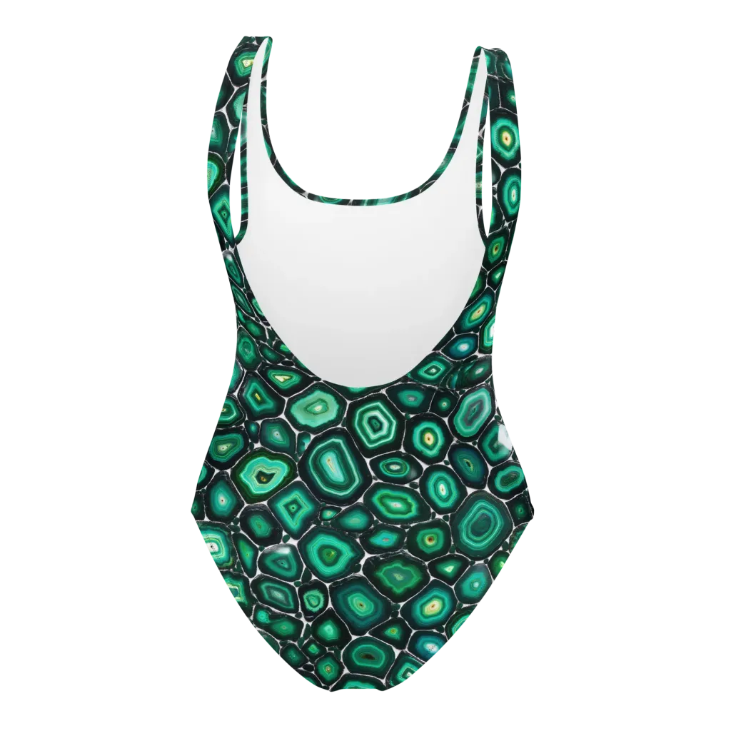 Verdant Agate on One-Piece Swimsuit — Back