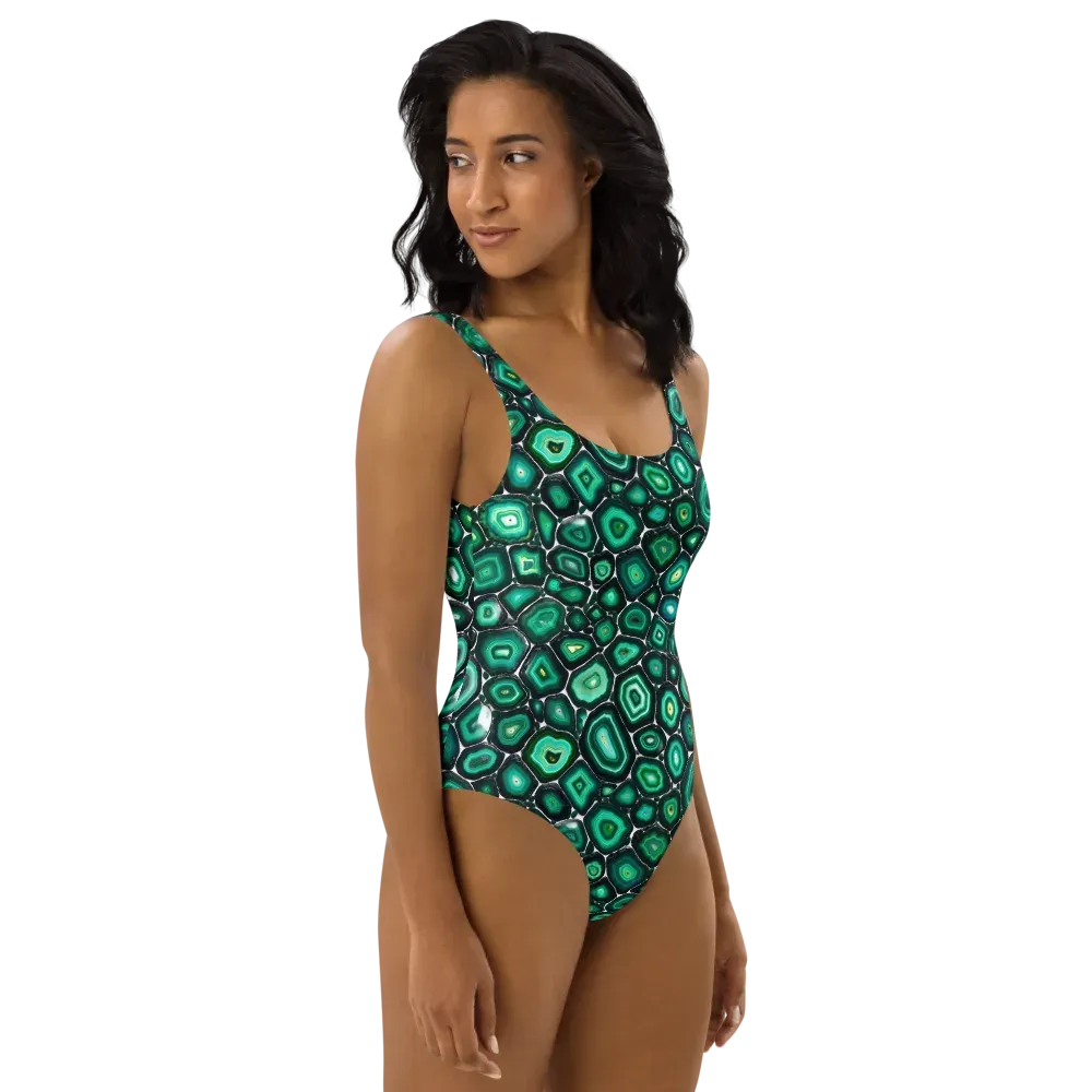 Verdant Agate on One-Piece Swimsuit — Right