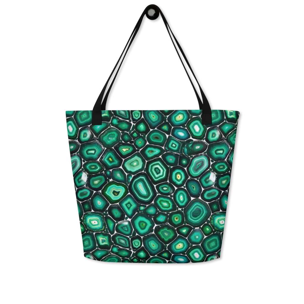 Verdant Agate on Large Tote Bag W/ Pocket — Front