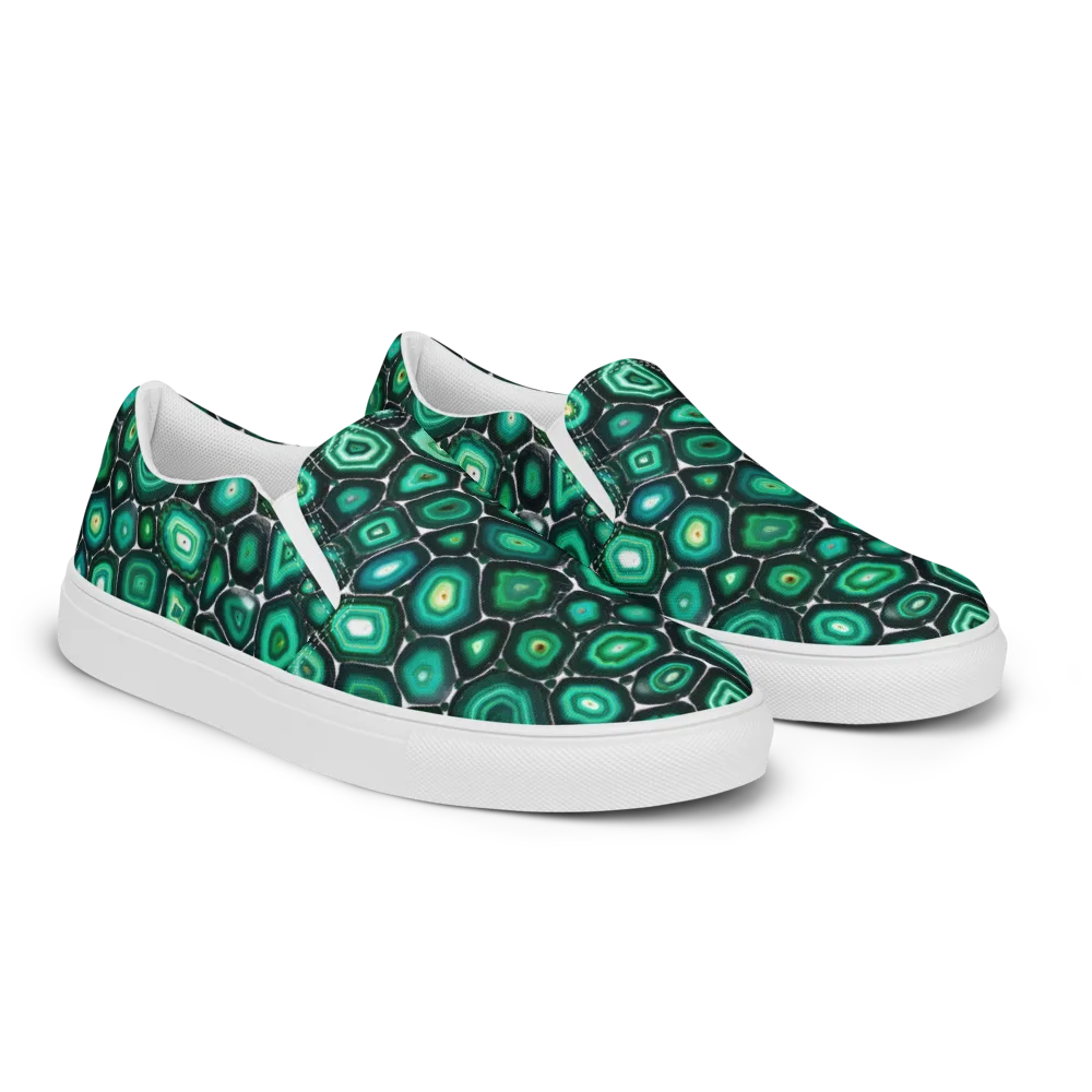 Verdant Agate on Women's Slip-On Canvas Shoes — Right Front