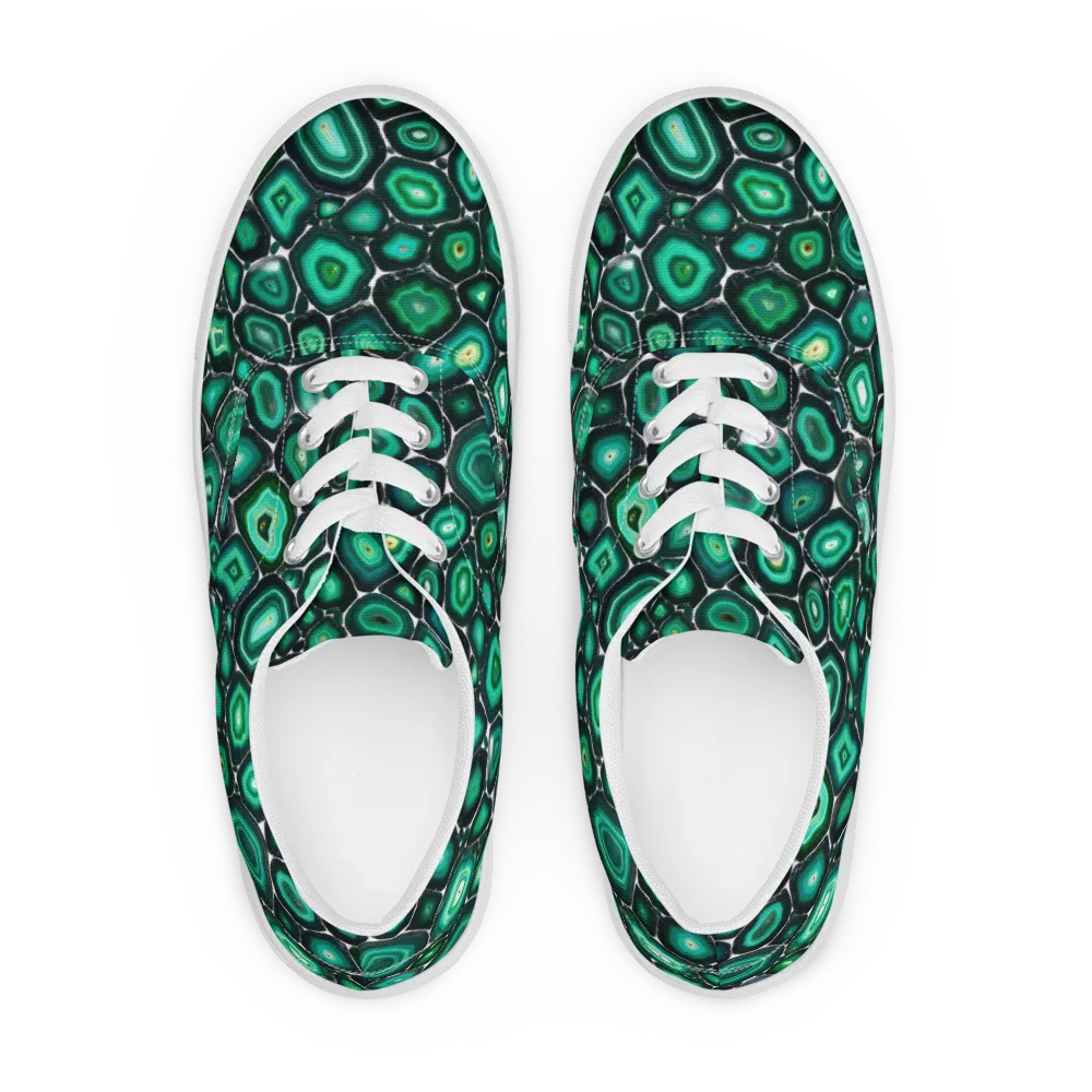 Verdant Agate on Men's Lace-Up Canvas Shoes — Front