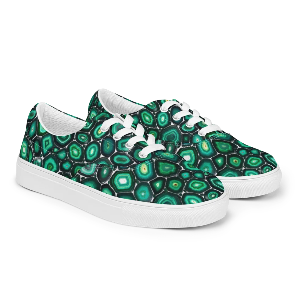 Verdant Agate on Men's Lace-Up Canvas Shoes — Right Front